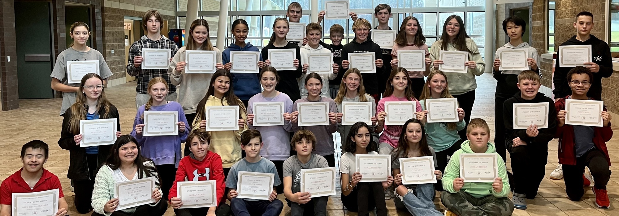 These students were honored as Students of the Month